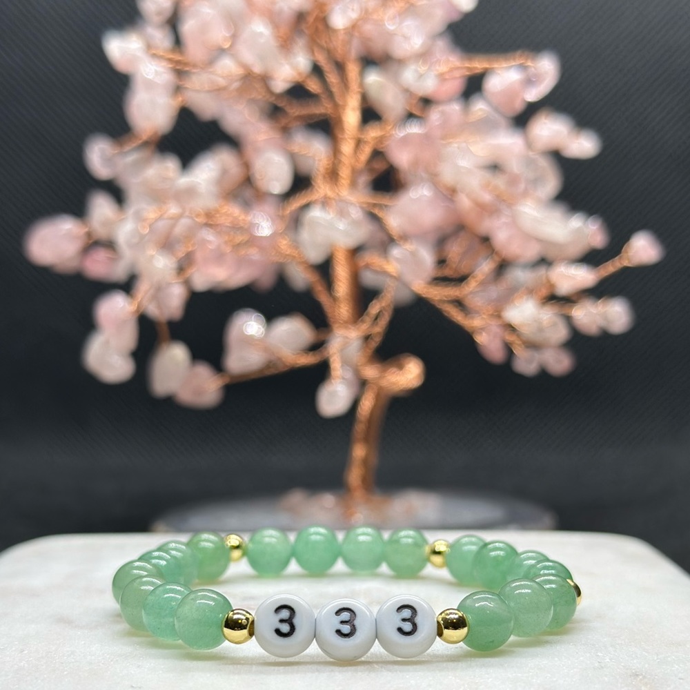 Angel Number 333 Bracelet - Green Aventurine Bracelet